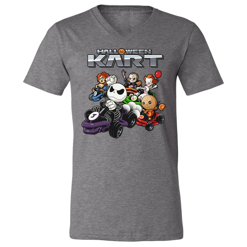 Unisex V-Neck T-Shirt - JWZFBETE - Deep Heather - 13