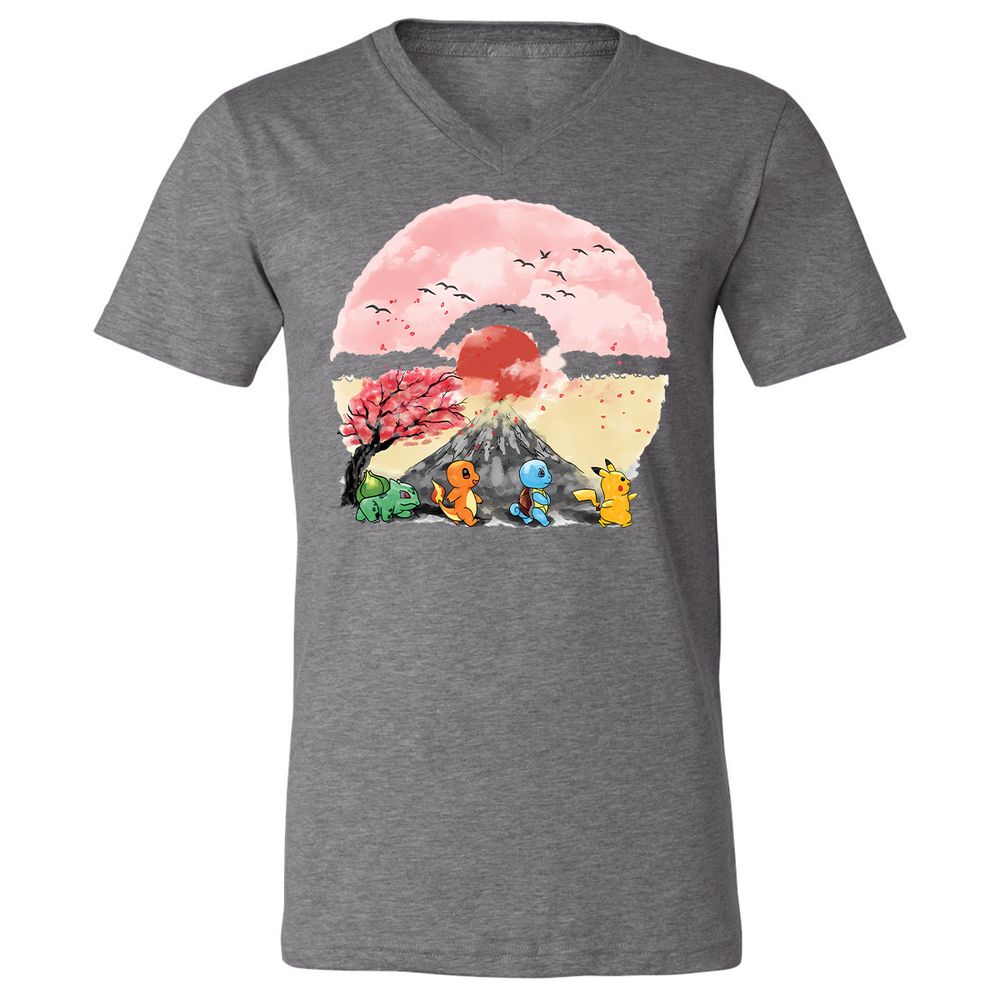 Unisex V-Neck T-Shirt - NQBEUSJ8 - Deep Heather - 13