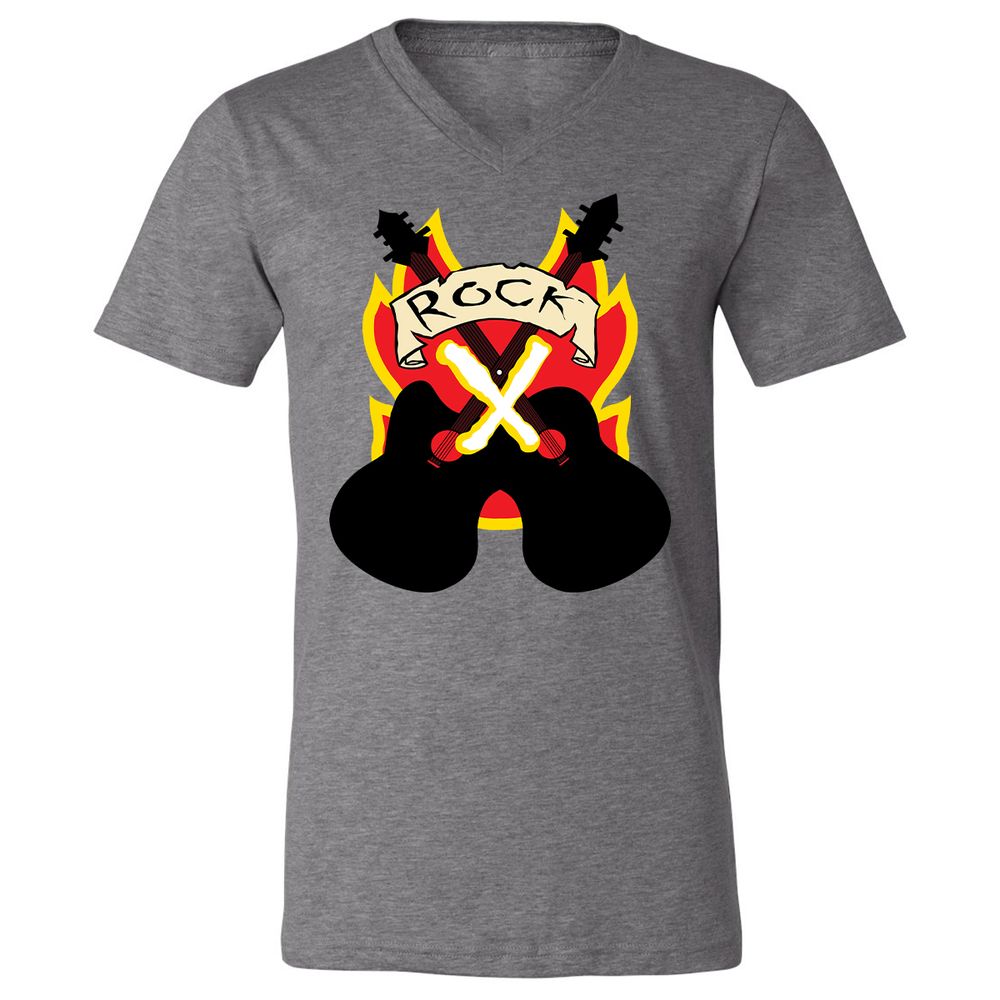 Unisex V-Neck T-Shirt - QAJMSDKZ - Deep Heather - 13