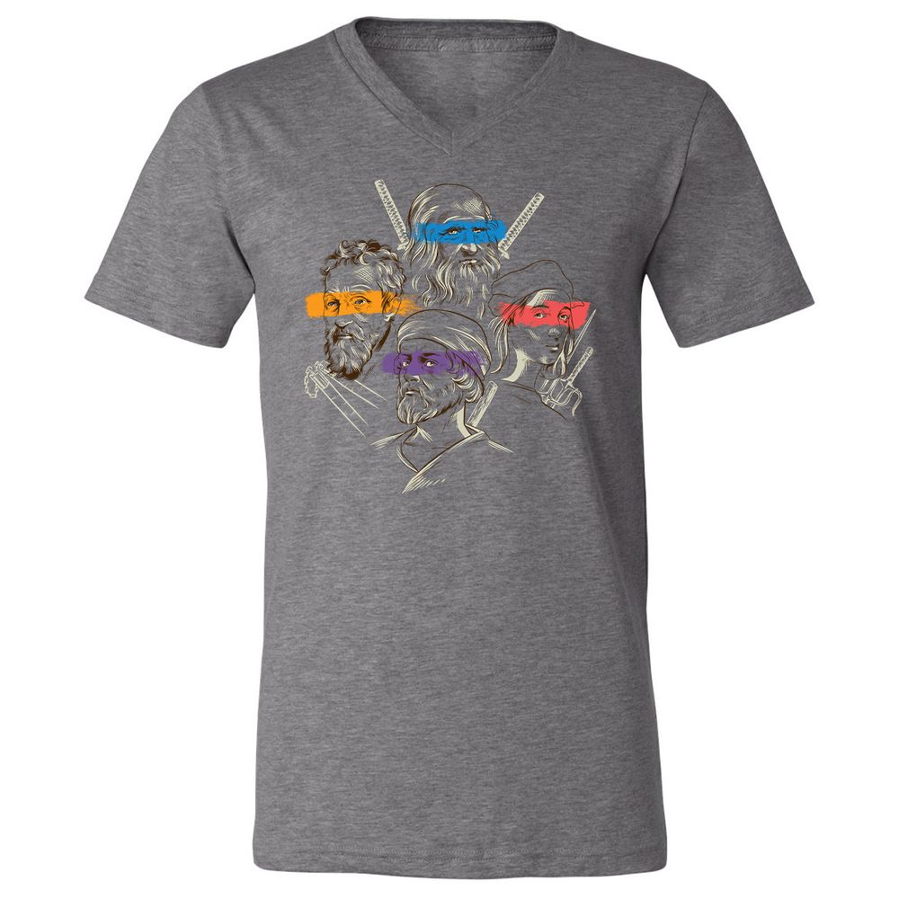 Unisex V-Neck T-Shirt - XWC2EHB2 - Deep Heather - 13