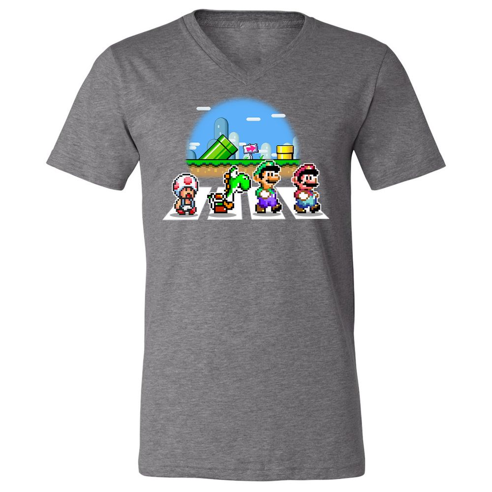 Unisex V-Neck T-Shirt - R4W2CWZ6 - Deep Heather - 13