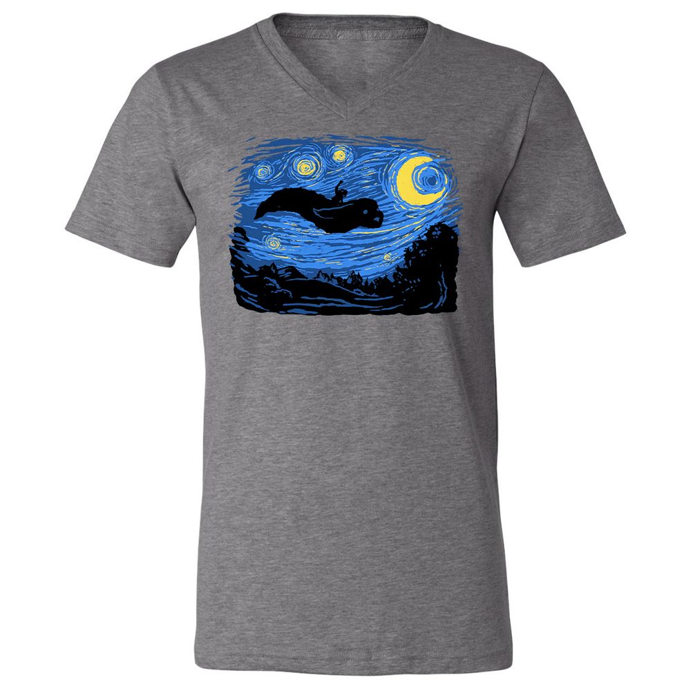 Unisex V-Neck T-Shirt - L2HUX48D - Deep Heather - 13