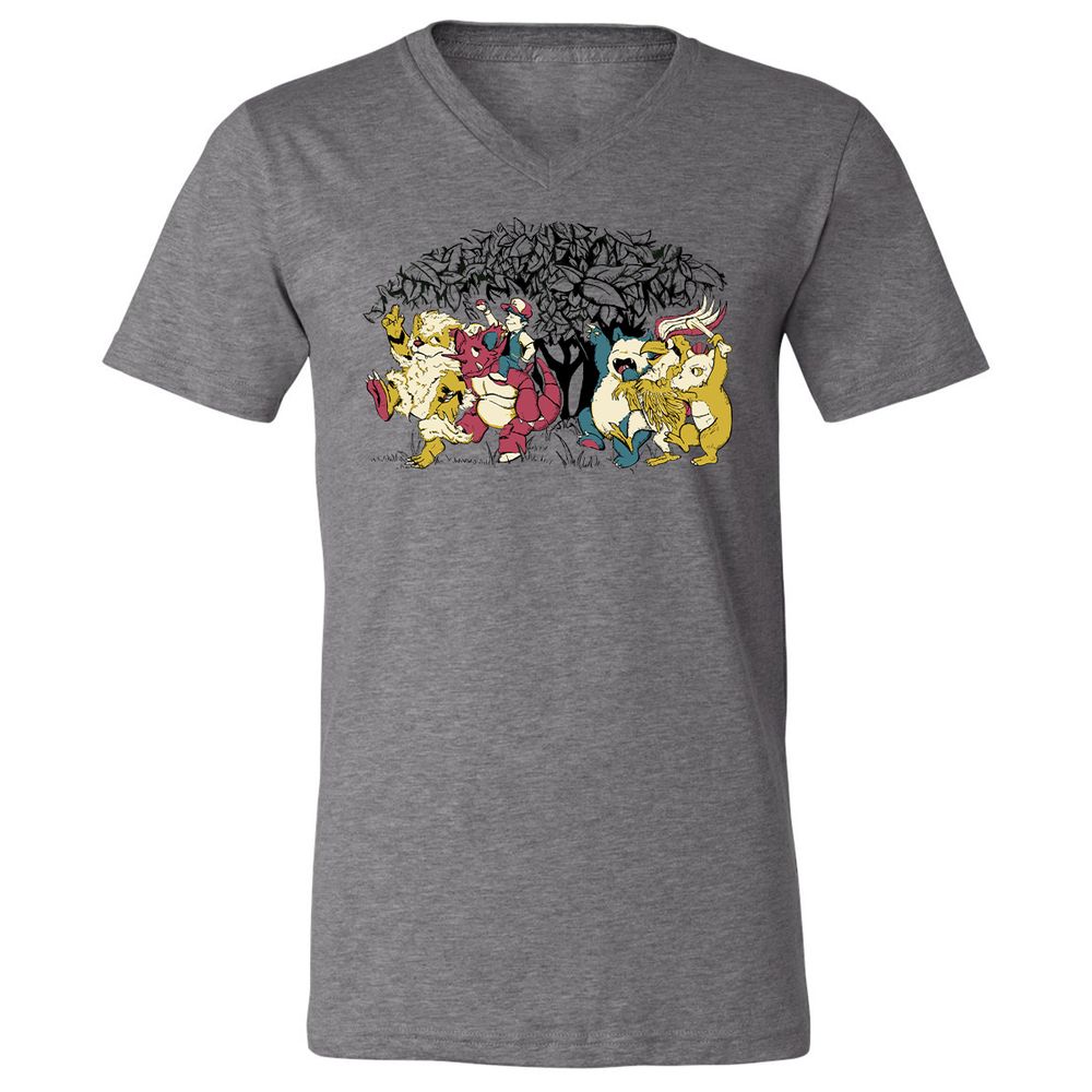 Unisex V-Neck T-Shirt - NZB1VPYZ - Deep Heather - 13