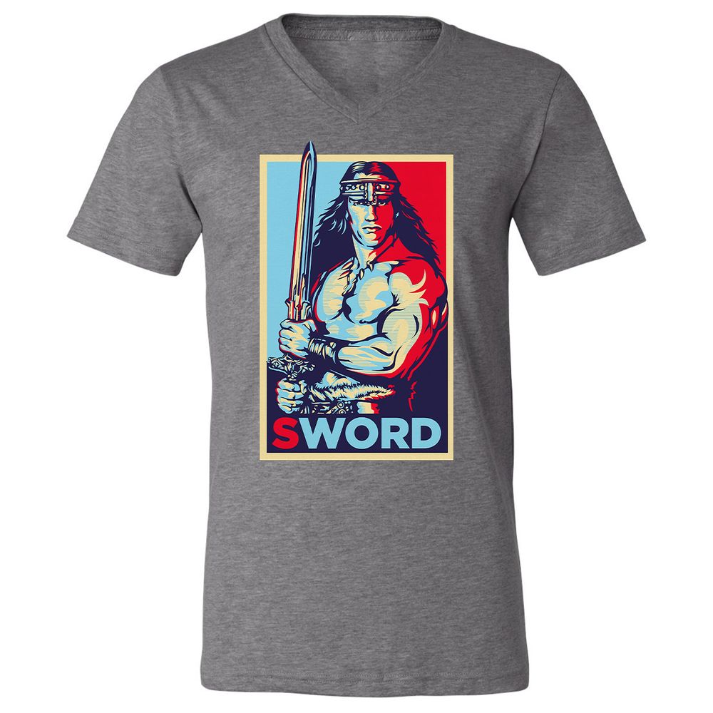 Unisex V-Neck T-Shirt - K8JV657Z - Deep Heather - 13