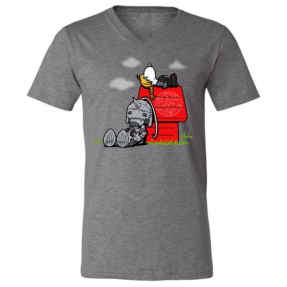 Unisex V-Neck T-Shirt - N9ANYMF8 - Deep Heather - 13