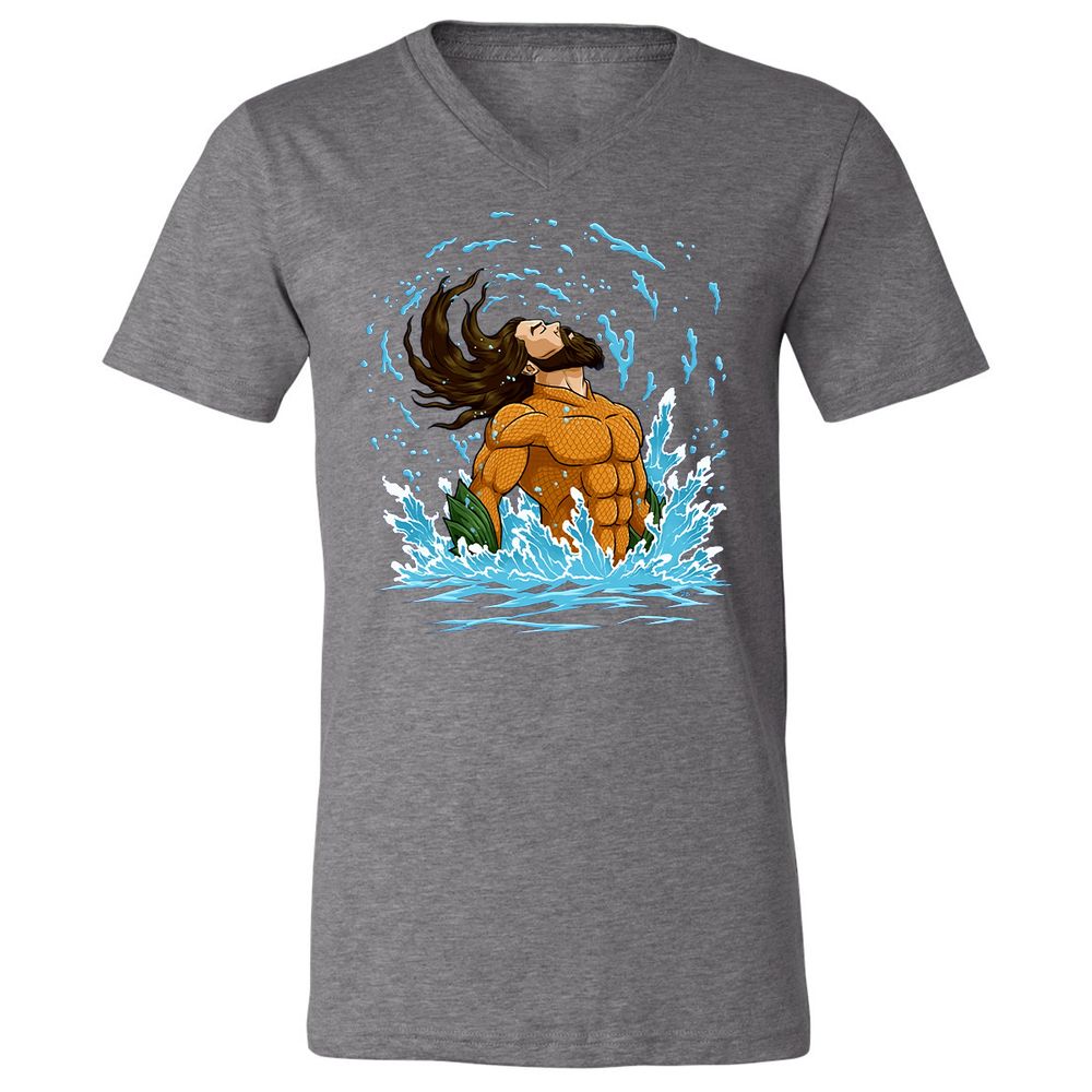 Unisex V-Neck T-Shirt - WK6BK53N - Deep Heather - 13