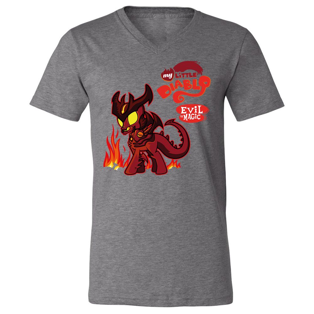 Unisex V-Neck T-Shirt - VJXU4L57 - Deep Heather - 13