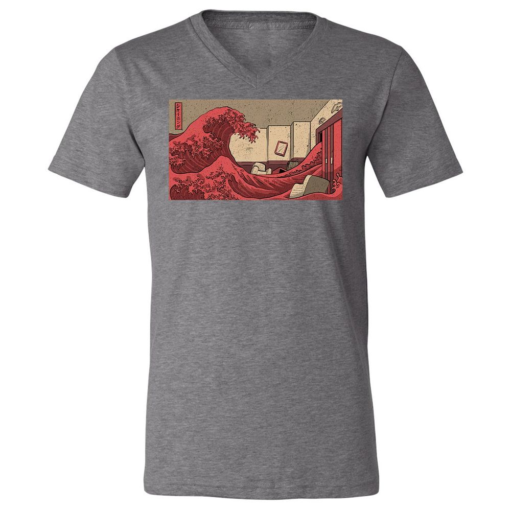 Unisex V-Neck T-Shirt - JQGX2PJ8 - Deep Heather - 13