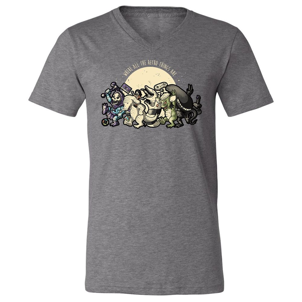 Unisex V-Neck T-Shirt - RWLZCFU3 - Deep Heather - 13