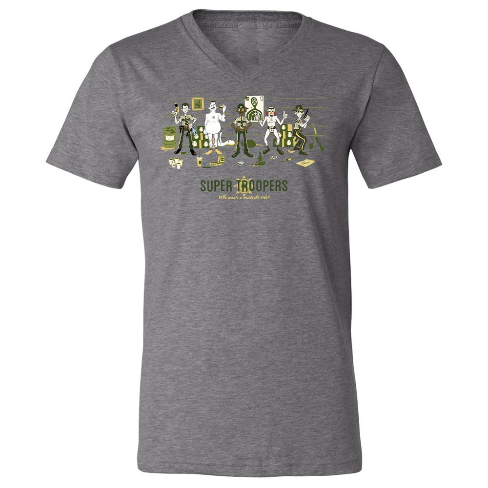 Unisex V-Neck T-Shirt - J8RQCGG5 - Deep Heather - 13