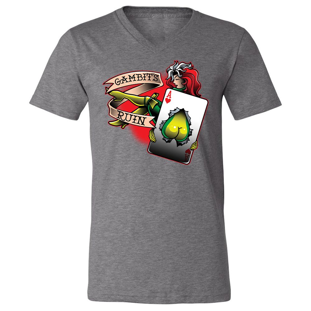 Unisex V-Neck T-Shirt - K19KYJFX - Deep Heather - 13