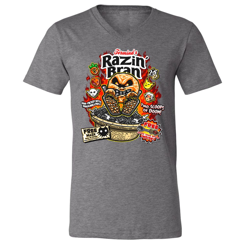 Unisex V-Neck T-Shirt - DCUXZQNJ - Deep Heather - 13