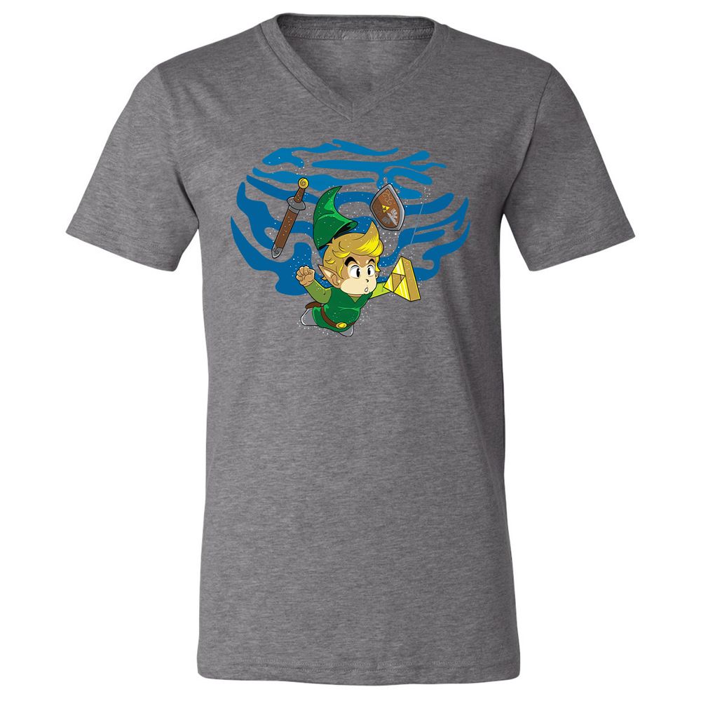 Unisex V-Neck T-Shirt - TWEKVJS2 - Deep Heather - 13