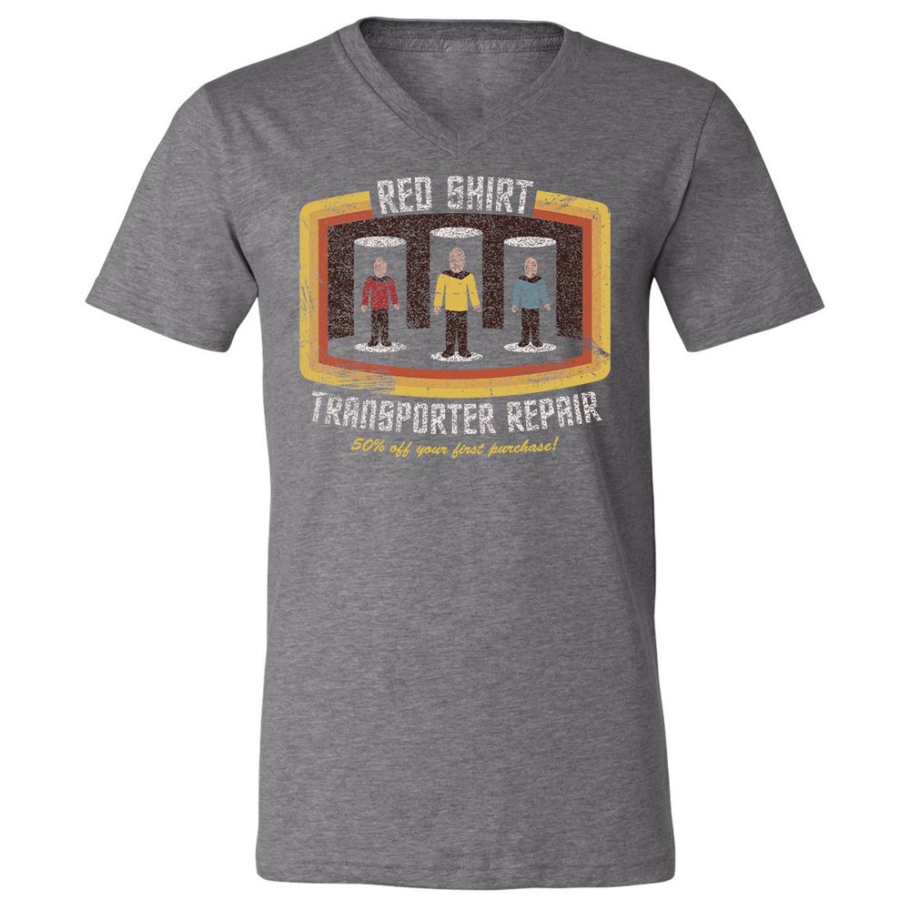 Unisex V-Neck T-Shirt - RNLZ6SKF - Deep Heather - 13