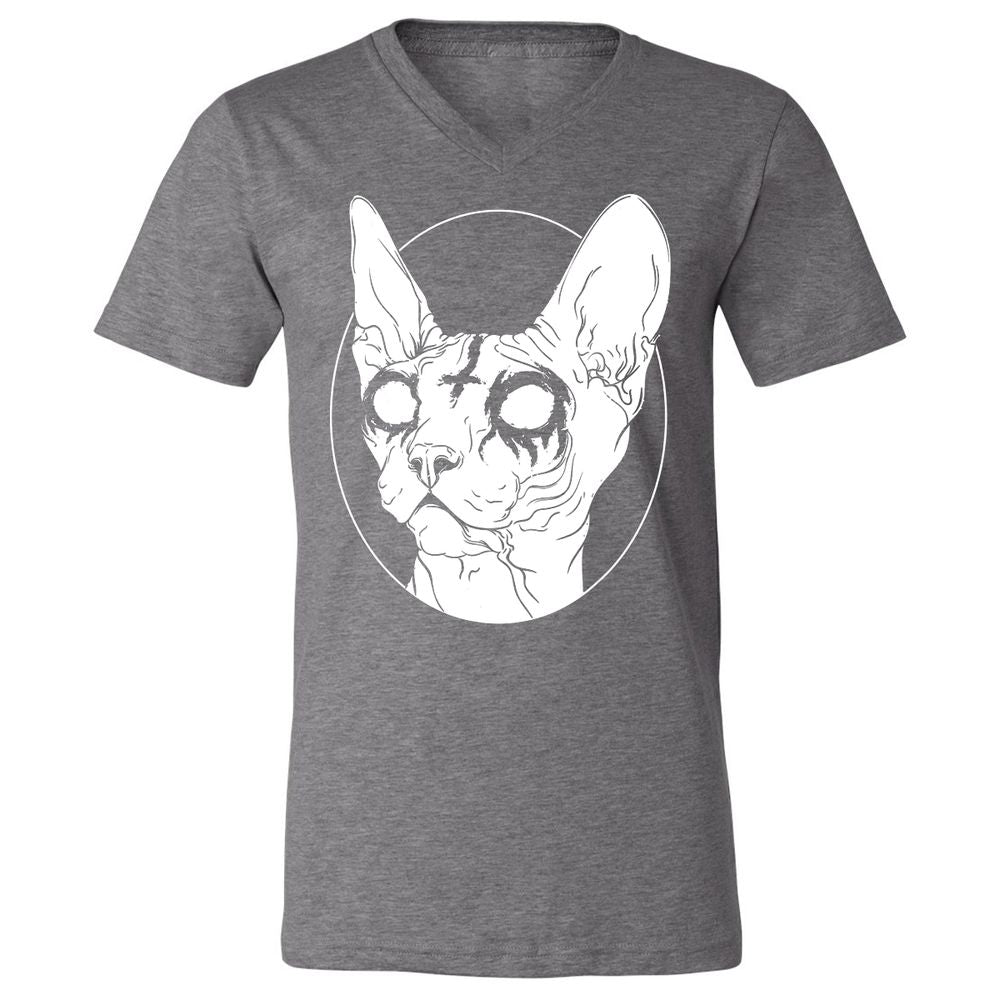 Unisex V-Neck T-Shirt - XN97RFH6 - Deep Heather - 13