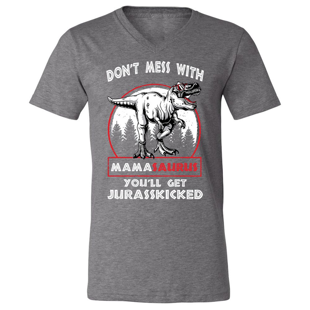 Unisex V-Neck T-Shirt - 4LGLSJLV - Deep Heather - 13