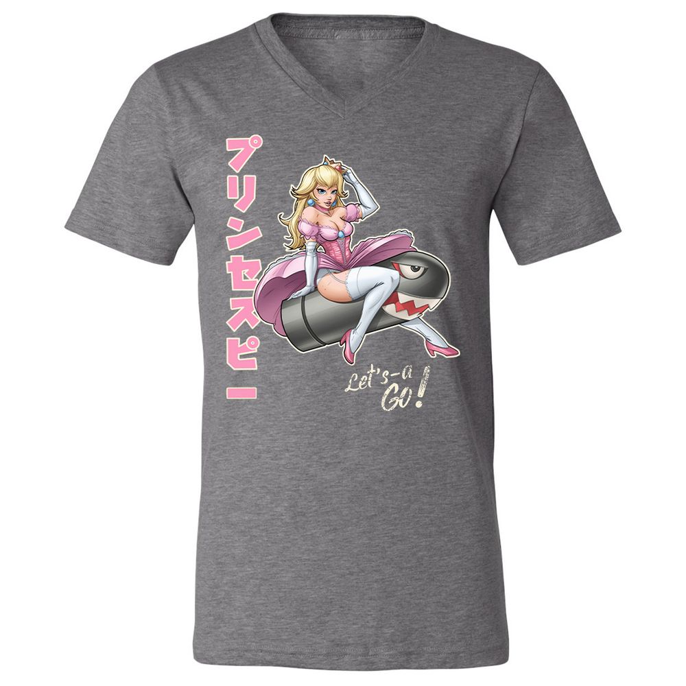 Unisex V-Neck T-Shirt - 6PEE93JC - Deep Heather - 13
