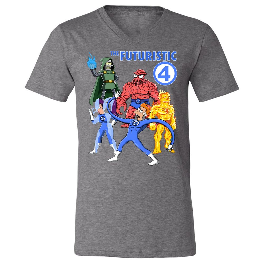 Unisex V-Neck T-Shirt - RVLHGJ8G - Deep Heather - 13