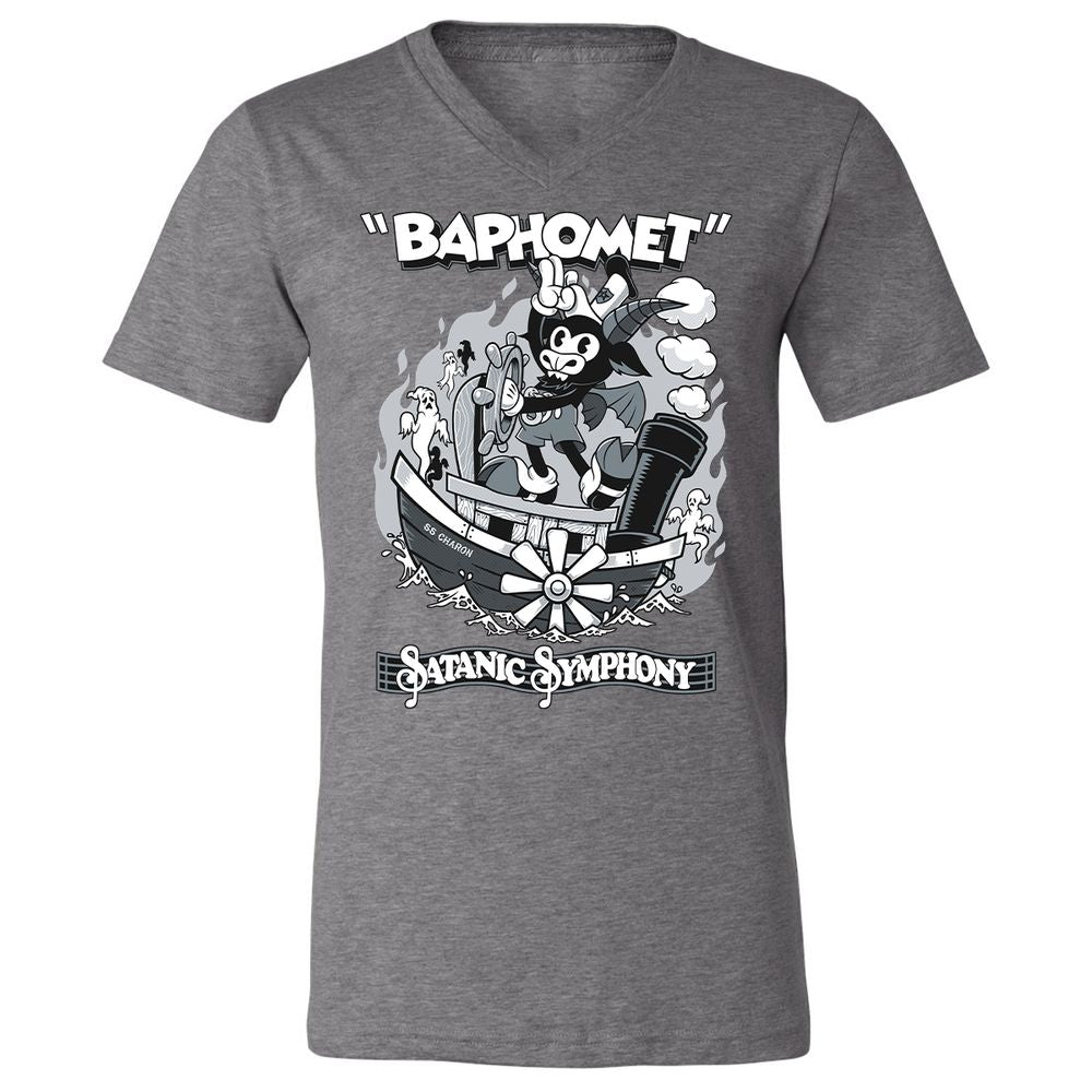 Unisex V-Neck T-Shirt - QA8MJJUX - Deep Heather - 13