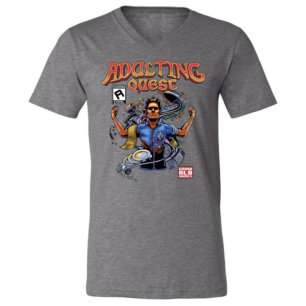 Unisex V-Neck T-Shirt - YJALKNAP - Deep Heather - 13