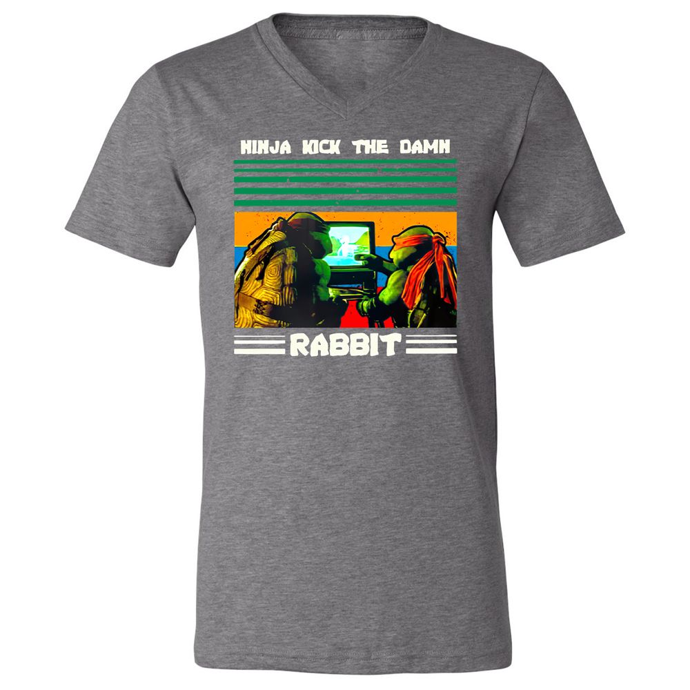 Unisex V-Neck T-Shirt - YAV7NQNL - Deep Heather - 13