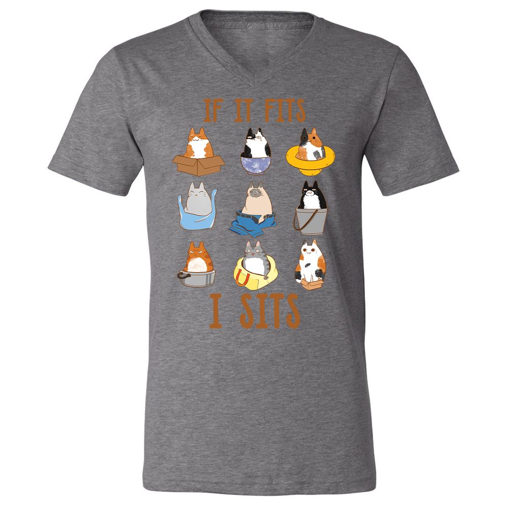 Unisex V-Neck T-Shirt - 6ZDH71YS - Deep Heather - 13