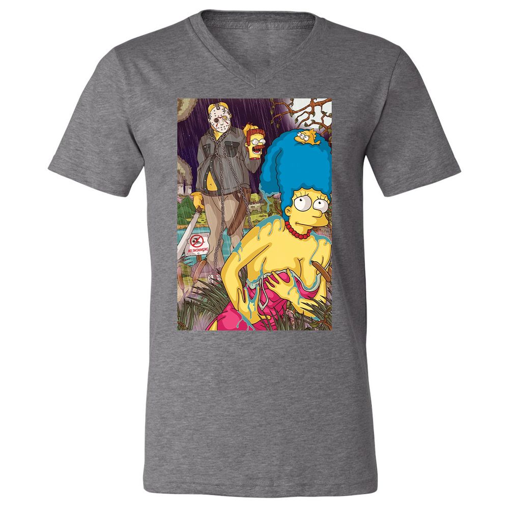 Unisex V-Neck T-Shirt - J6YJGGM2 - Deep Heather - 13