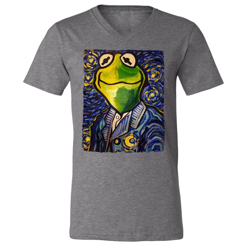 Unisex V-Neck T-Shirt - 6FKS3H8N - Deep Heather - 13