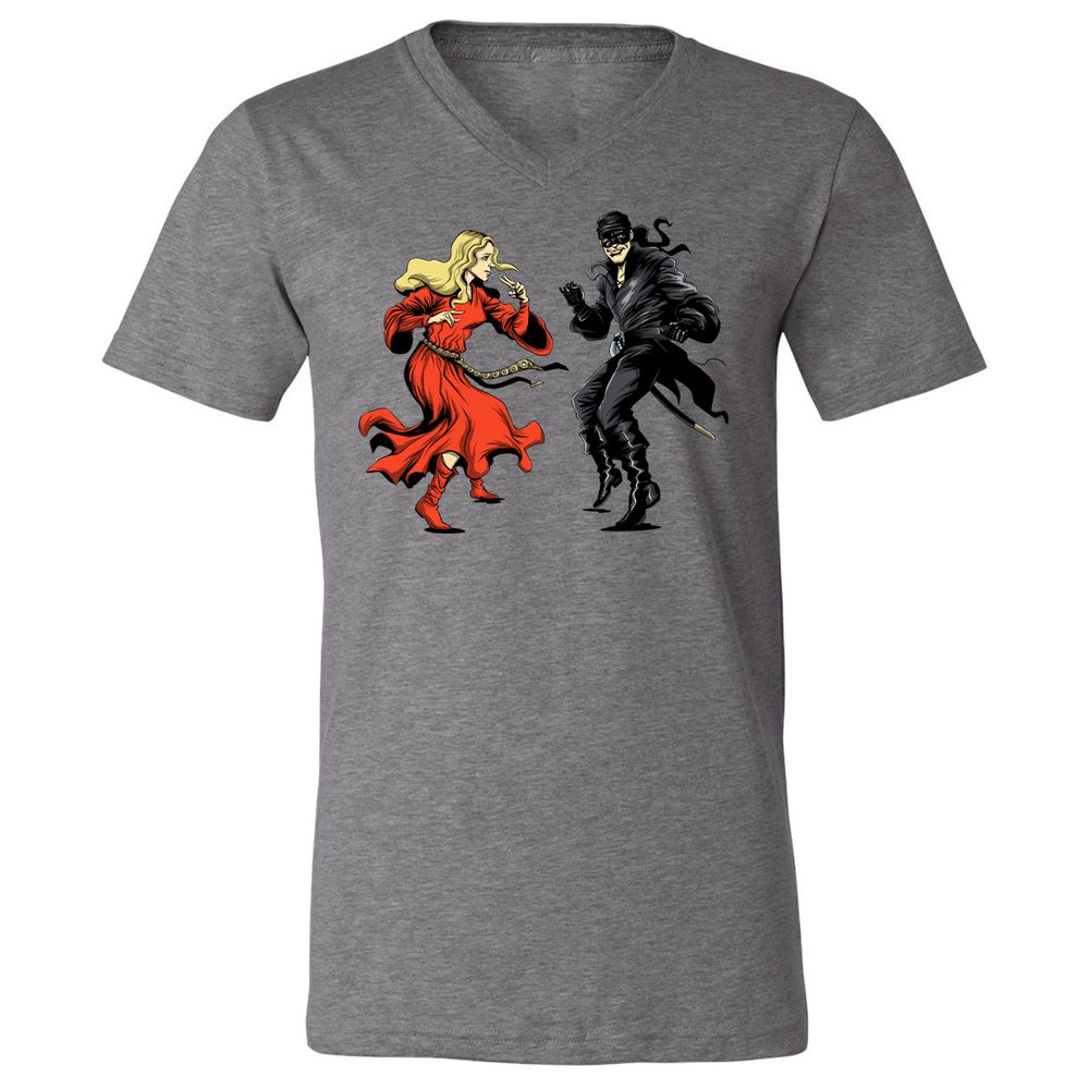 Unisex V-Neck T-Shirt - TEJ7S3MS - Deep Heather - 13