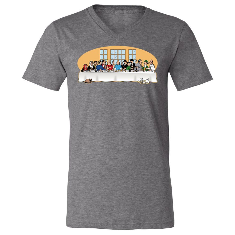 Unisex V-Neck T-Shirt - MR4HGLE6 - Deep Heather - 13