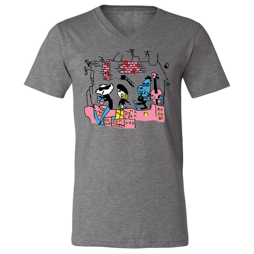 Unisex V-Neck T-Shirt - 33CYGVP8 - Deep Heather - 13