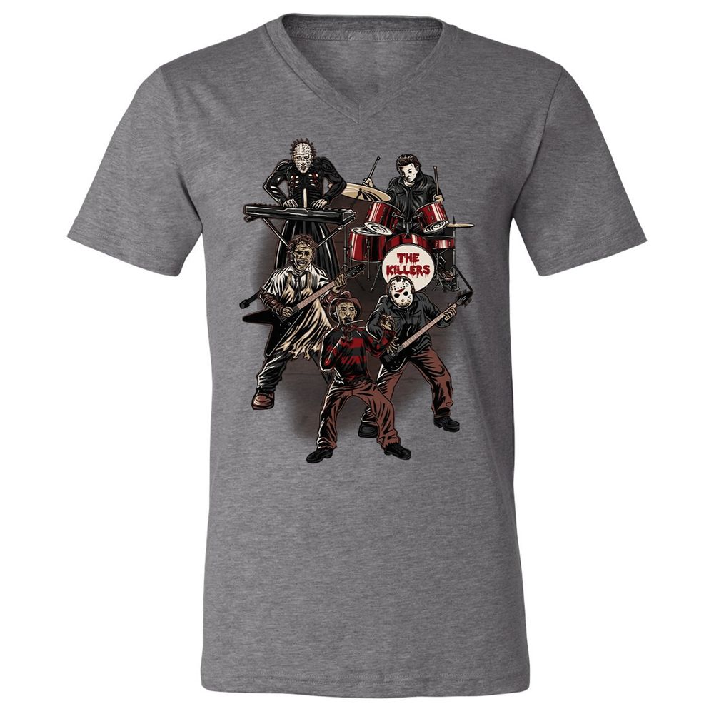 Unisex V-Neck T-Shirt - GZSWG9F3 - Deep Heather - 13