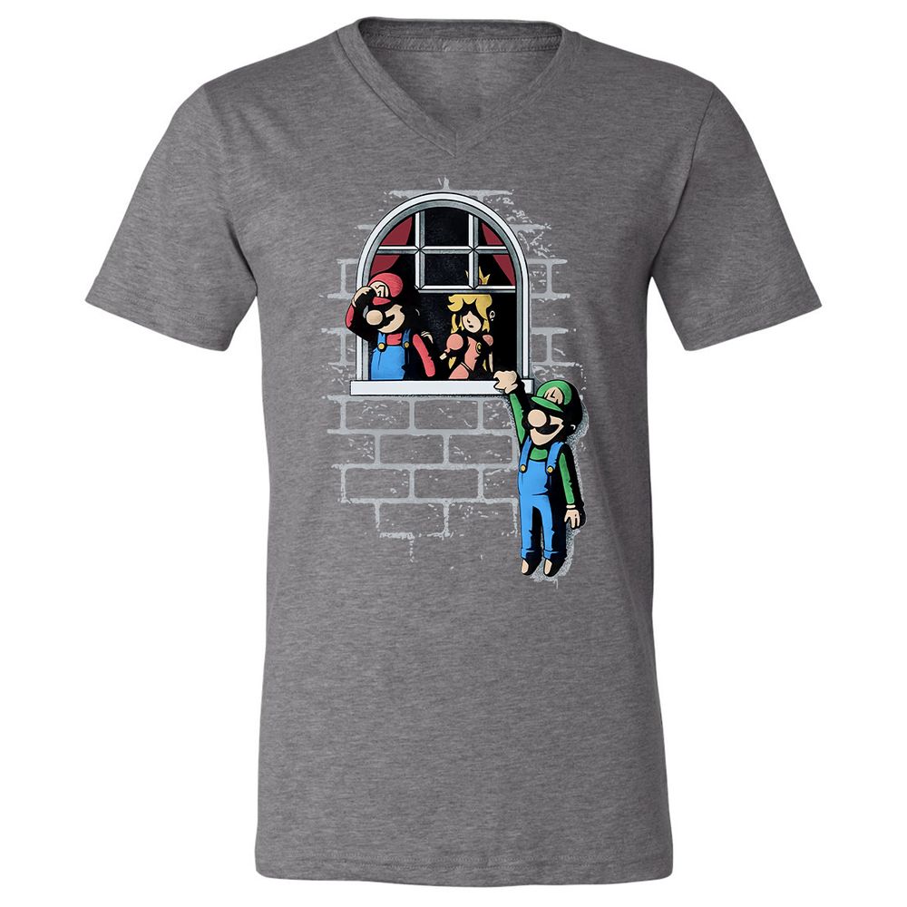 Unisex V-Neck T-Shirt - CBV7YKQQ - Deep Heather - 13