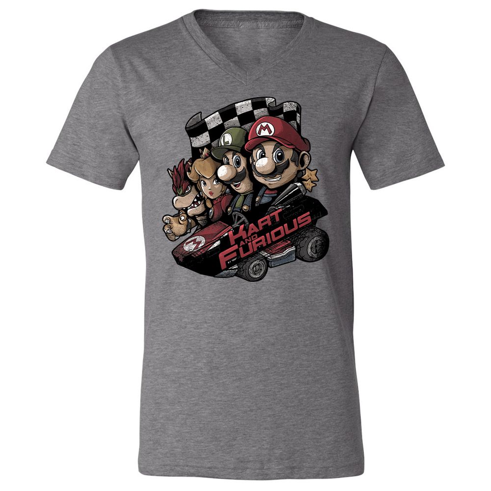 Unisex V-Neck T-Shirt - 6JBP9TWU - Deep Heather - 13