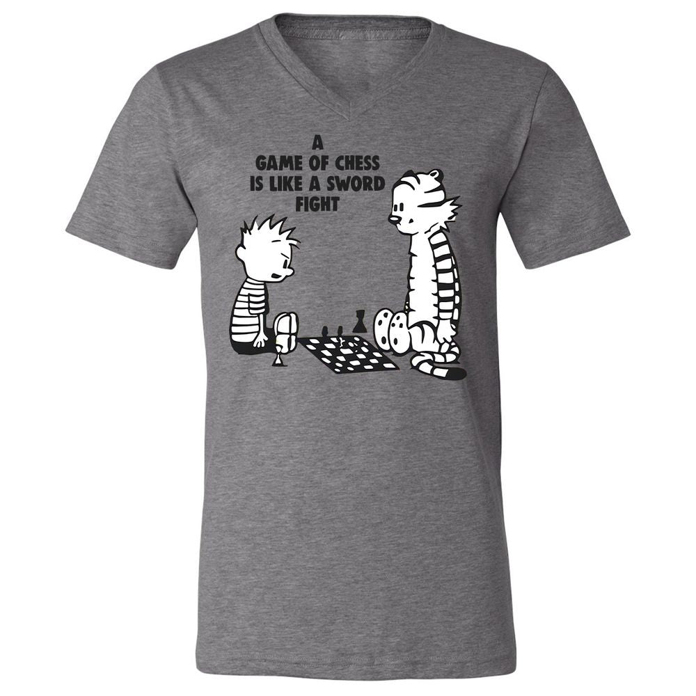 Unisex V-Neck T-Shirt - 7CKZX5JC - Deep Heather - 13