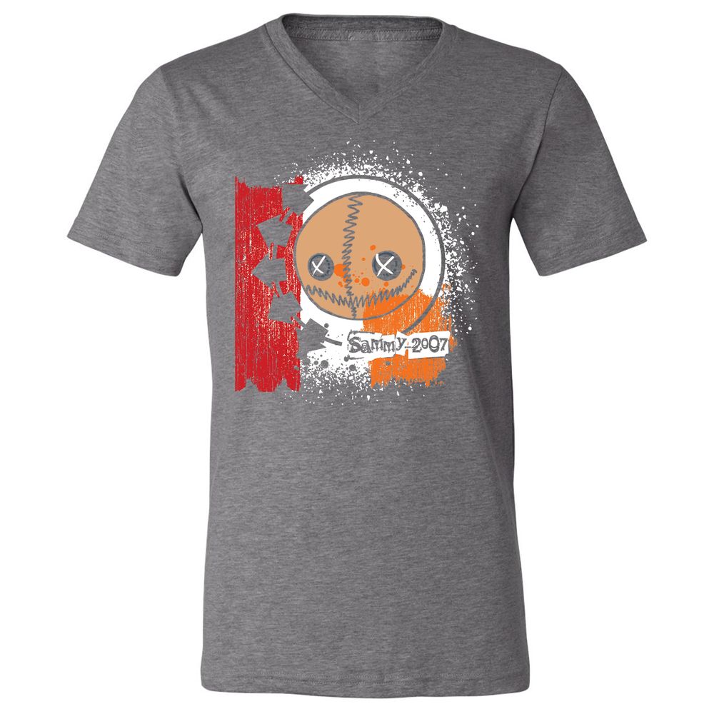 Unisex V-Neck T-Shirt - YYU1XRK2 - Deep Heather - 13