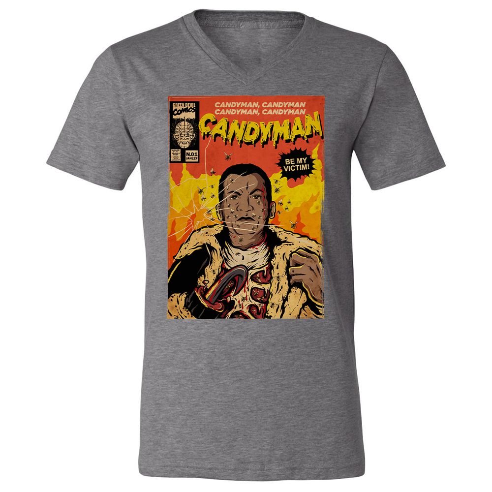 Unisex V-Neck T-Shirt - BKH4T9YG - Deep Heather - 13