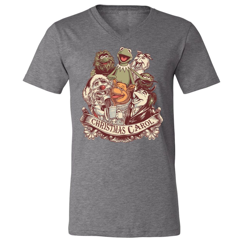 Unisex V-Neck T-Shirt - P4CERMPR - Deep Heather - 13