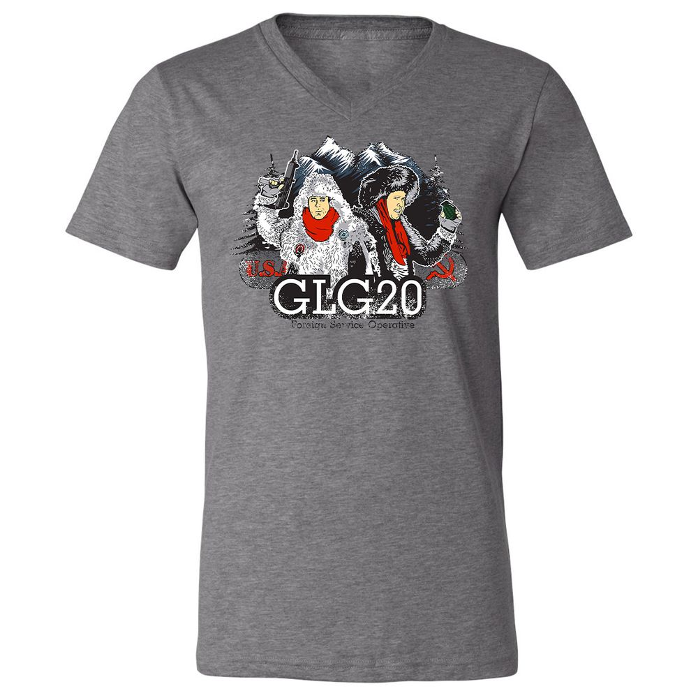 Unisex V-Neck T-Shirt - EQZB5MKD - Deep Heather - 13