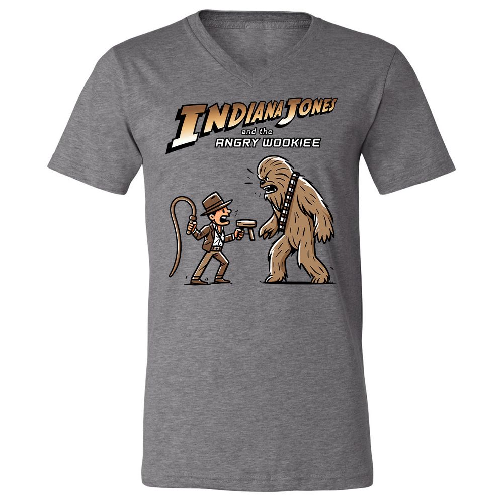 Unisex V-Neck T-Shirt - QVWAJES3 - Deep Heather - 13