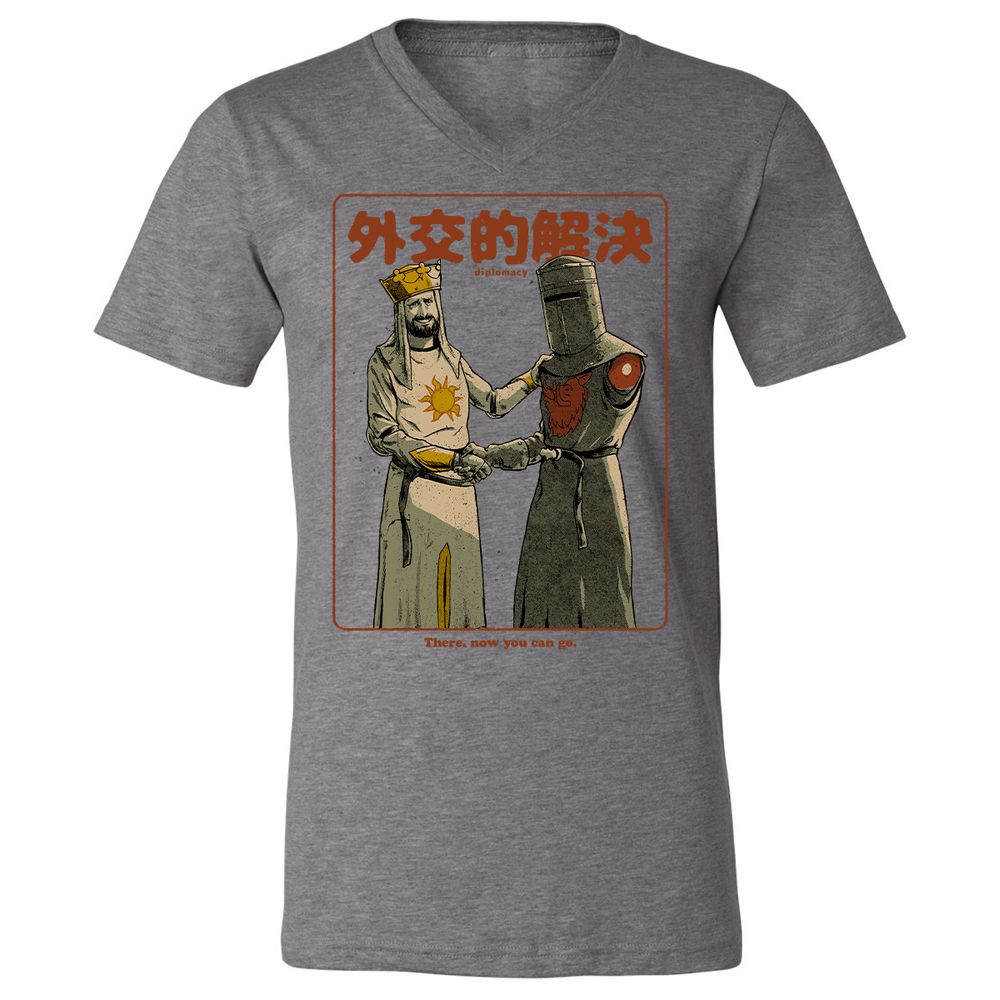 Unisex V-Neck T-Shirt - JYQ3AGJL - Deep Heather - 13