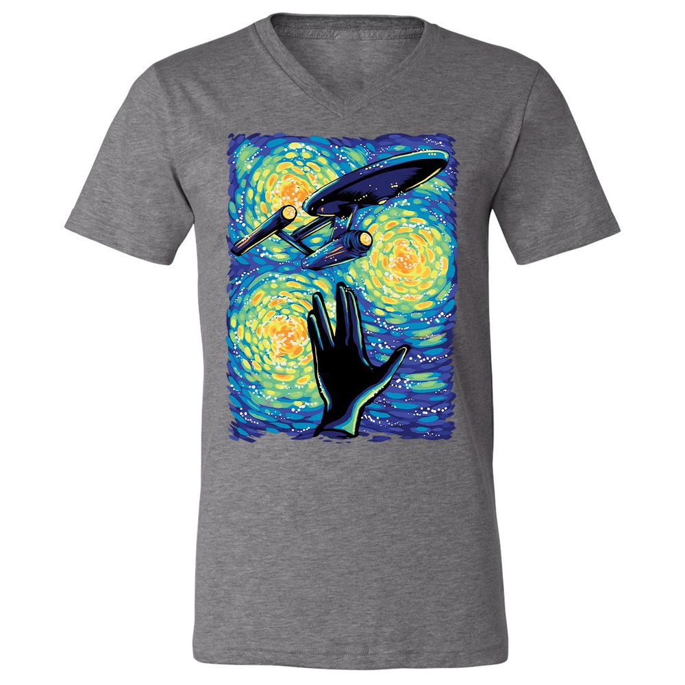 Unisex V-Neck T-Shirt - EJ86WJ24 - Deep Heather - 13