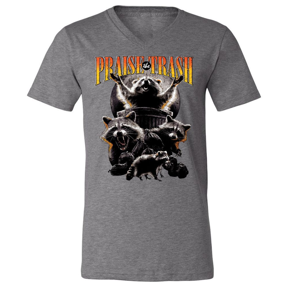 Unisex V-Neck T-Shirt - 14KXGNQQ - Deep Heather - 13