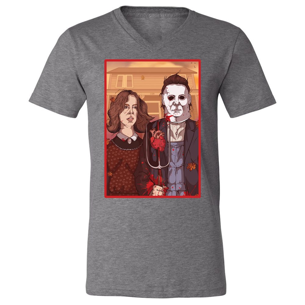 Unisex V-Neck T-Shirt - 6GFF19ZQ - Deep Heather - 13