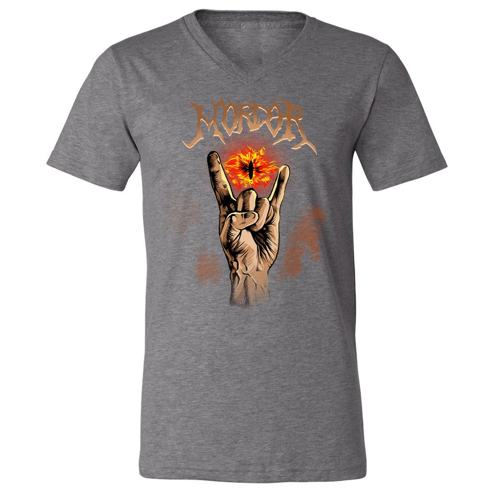 Unisex V-Neck T-Shirt - CK64JZ3K - Deep Heather - 13