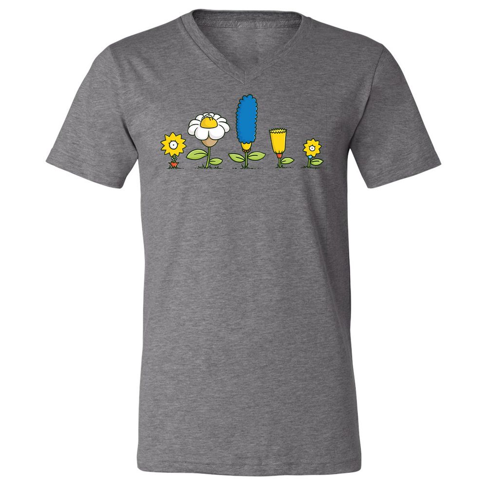 Unisex V-Neck T-Shirt - 4LPBL9XQ - Deep Heather - 13