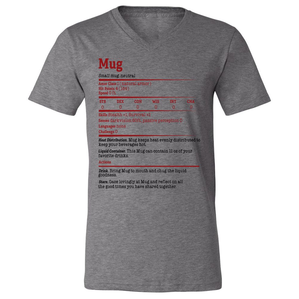 Unisex V-Neck T-Shirt - DF2N4QQJ - Deep Heather - 13