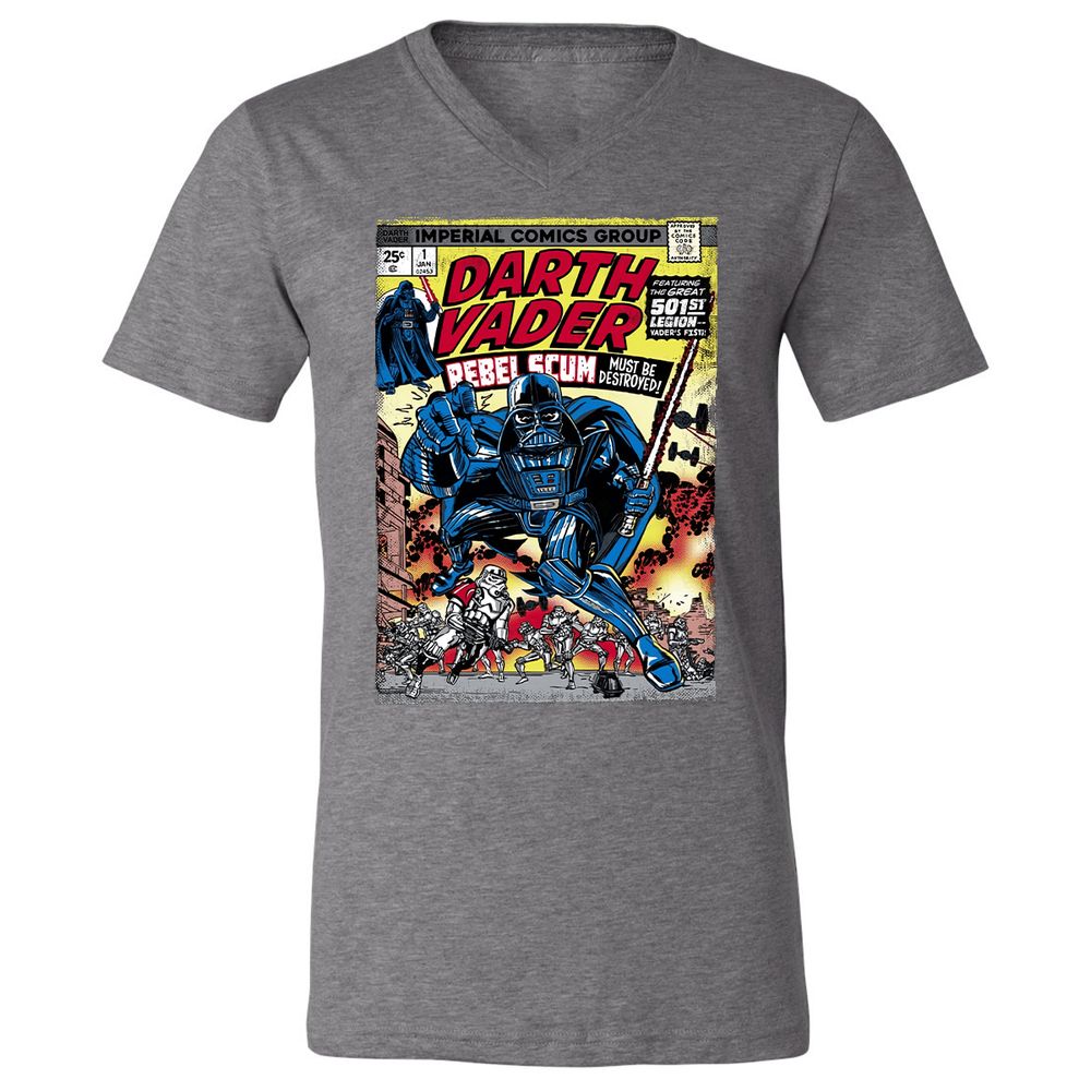 Unisex V-Neck T-Shirt - SB6UK3FJ - Deep Heather - 13