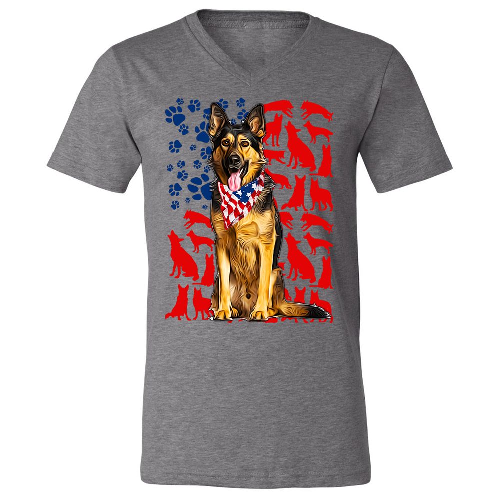 Unisex V-Neck T-Shirt - WANEWJS7 - Deep Heather - 13