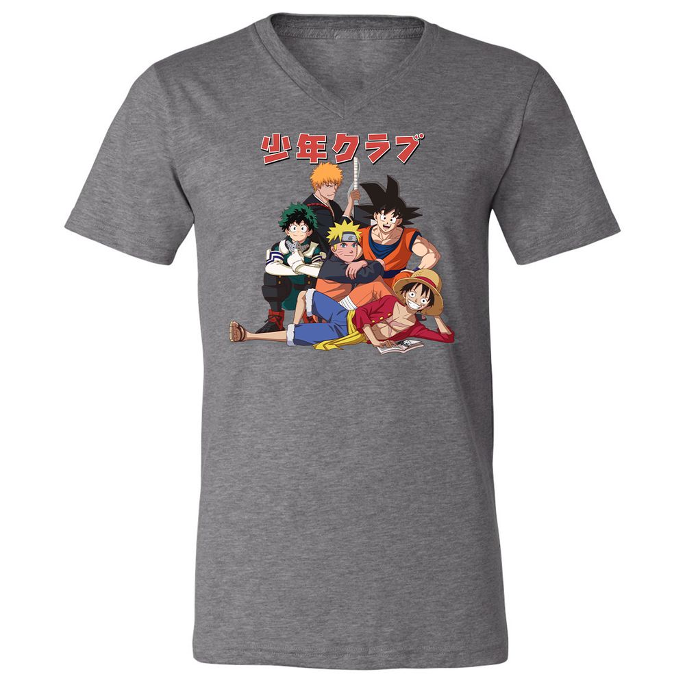 Unisex V-Neck T-Shirt - B54SA8AQ - Deep Heather - 13
